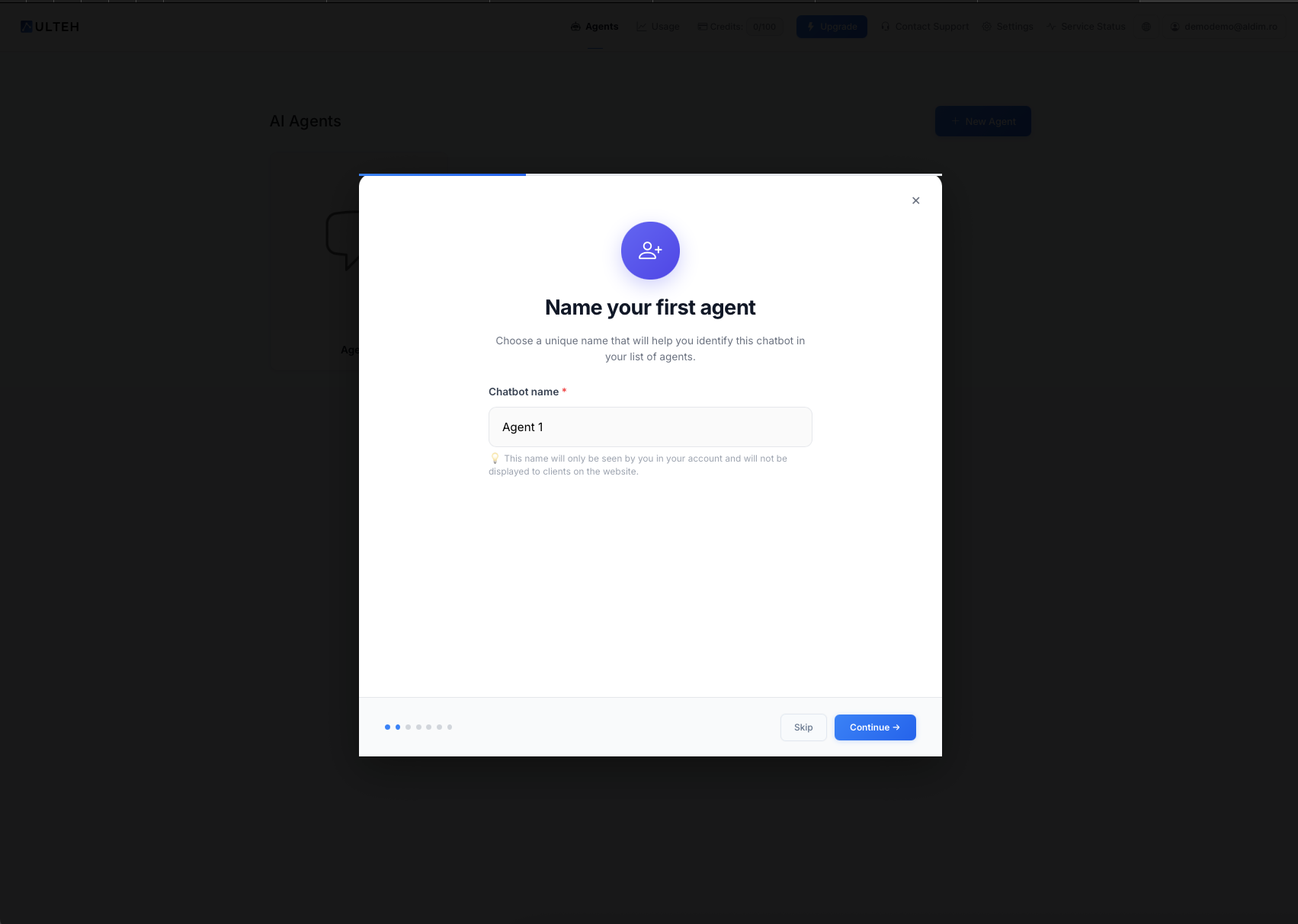 Ajanınıza bir isim verin